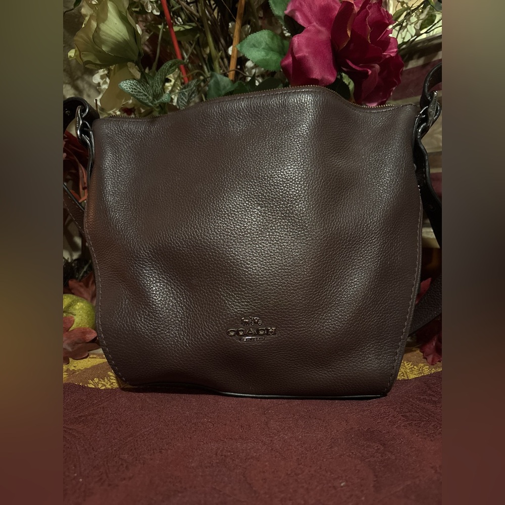 Coach Dark Brown Leather Shoulder Bag